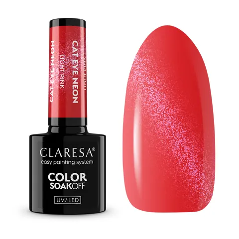 Claresa Cat Eye Neon Light Pink Lakier Hybrydowy 5g