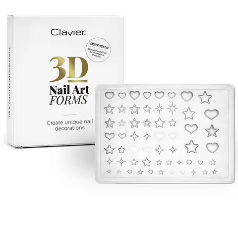 Clavier Formy Silikonowe do Ozdób 3D Gwiazdki Serca nr05