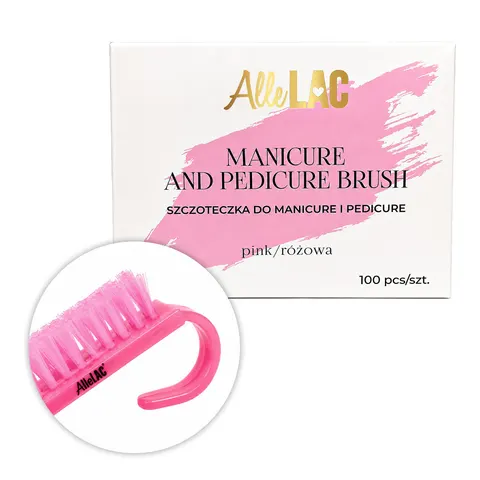 Allelac Szczoteczka do Manicure i Pyłu Mała Różowa 100 szt