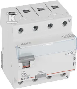 Wyłącznik różnicowoprądowy P304 4P 63A 500MA TYP AC TX3 o