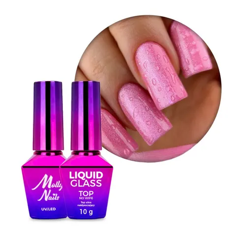 Molly Nails Water Drop Effect Set: Creative Flow Base + Top Liquid Glass No Wipe