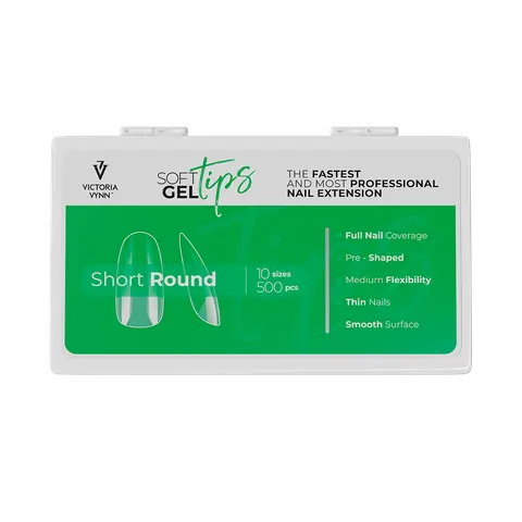 Victoria Vynn Tipsy Soft Gel Tips Short Round 500 szt