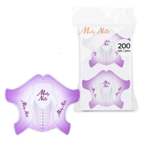 Molly Nails Szablony do Przedłużania Paznokci Flexible Fioletowe 200szt