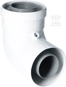 Kolano koncentryczne do systemów kominowych PP-AL 87 DN60/100mm z uszczelką