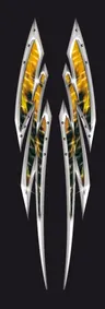 Naklejka pasy metal mini żółta (21cm) l/p