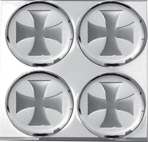 Emblemat alu krzyż srebny x 4szt.