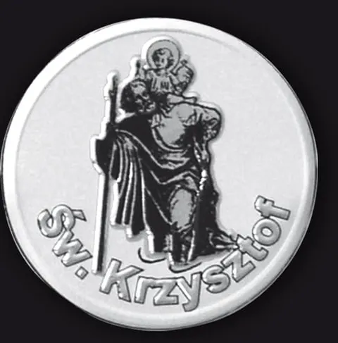 Naklejka alu św. Krzysztof 4,7cm