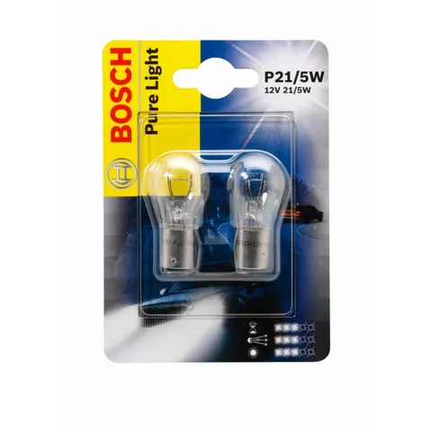 Bosch żarówka Pure Light P21/5W 12V 2szt