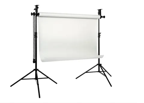 ZESTAW TŁA FOTOGRAFICZNEGO ZE STATYWAMI, tło białe