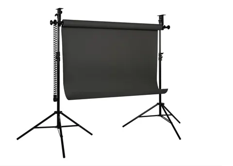 ZESTAW TŁA FOTOGRAFICZNEGO ZE STATYWAMI, tło czarne