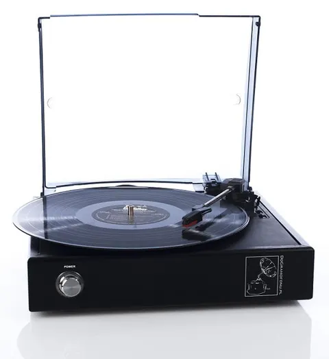 Gramofon czarny z głośnikami + GRATIS płyty do wyboru!