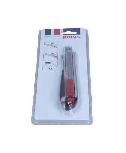 Nożyk z ostrzem łamanym 9mm metalowy Rooks