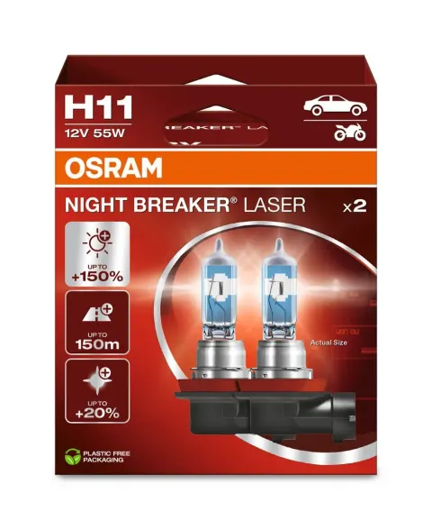 Osram żarówka H11 12V 55W NB LASER +150% 2szt