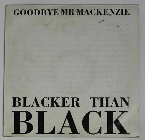 Blacker Than Black Goodbye Mr Mackenzie 12" SP Good