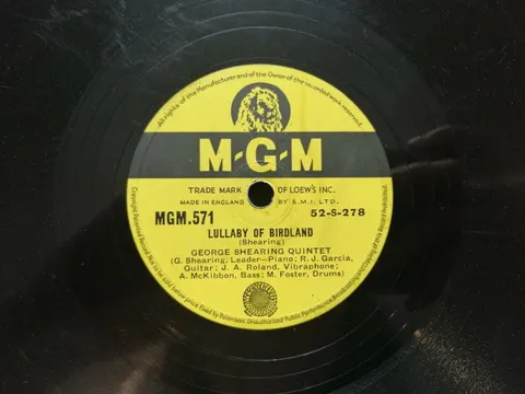 GEORGE SHEARING QUINTET LULLABY OF BIRDLAND / WHEN LIGHTS ARE LOW MGM571