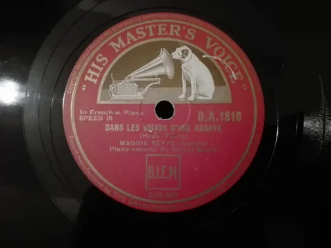 Maggie Teyte: Dans Les Ruines d'Une Abbaye/Plaisir d'Amour DA1810 HMV