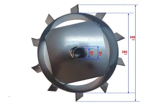 Koła metalowe oś 30mm, średnica 340mm HSDT80A1