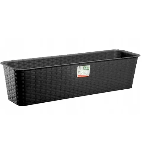 Doniczka balkonowa rattan 60cm antracyt