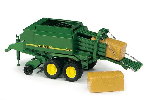 Prasa kostkująca John Deere z kostkami słomy Bruder 690