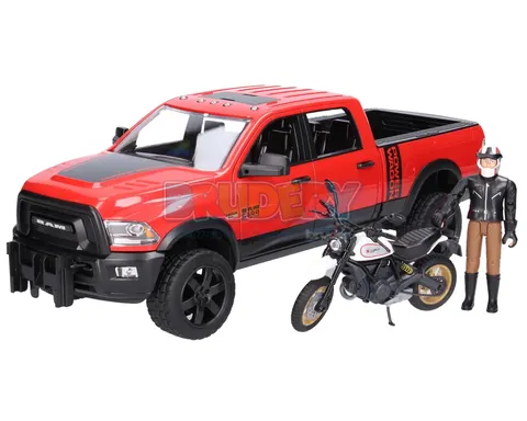 BRUDER POWER WAGON MIT RAM250 MOTOCYKL