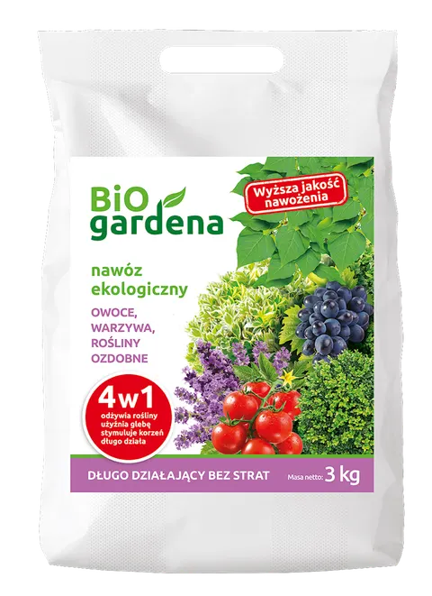 BIOGARDENA NAWÓZ DO WARZYW ,OWOCÓW ,ROŚLIN OZDOBNYCH 3KG