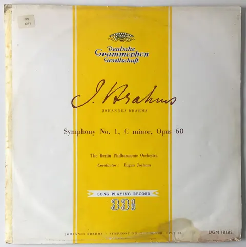 Symphony No. 1 C-minor Opus 68 LP DGM18182 VG