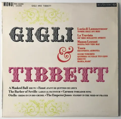 Operatic Recital - Gigli & Tibbett LP RB16289 VG