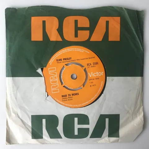 Elvis Presley - Rags To Riches SP RCA2084 Good