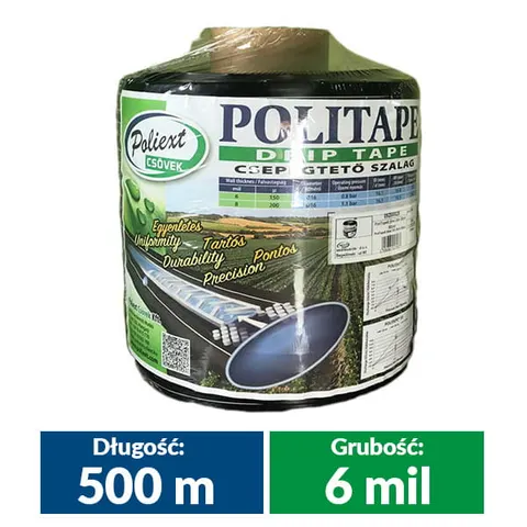 TAŚMA POLITAPE 6MIL 10L/H 10CM 500M OGRÓD
