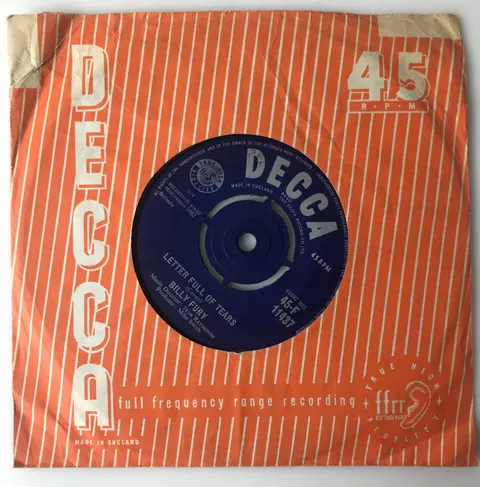 Billy Fury Letter Full Of Tears/Magic Eyes SP 45F11437 Good