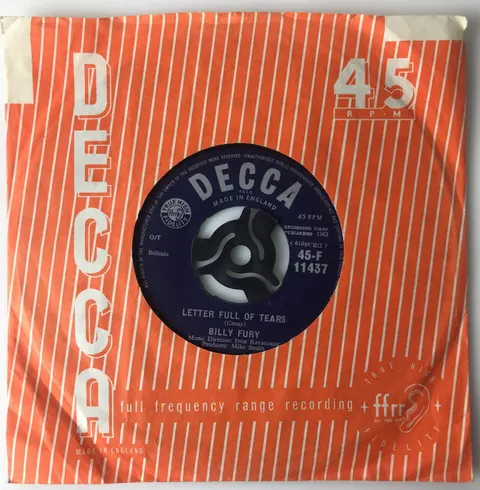 Billy Fury Letter Full Of Tears/Magic Eyes SP 45F11437 Fair
