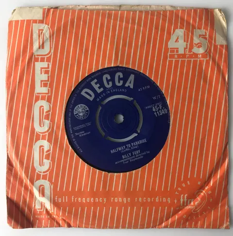 Billy Fury Halfway To Paradise SP 45F11349 Poor