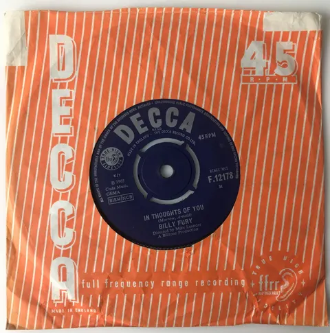 Billy Fury In Thoughts Of You SP F12178 Fair