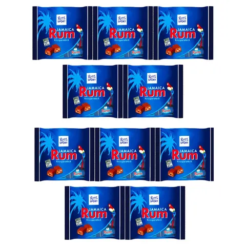 Zestaw 10x Ritter Sport Czekoladki Jamaica Rum 200g