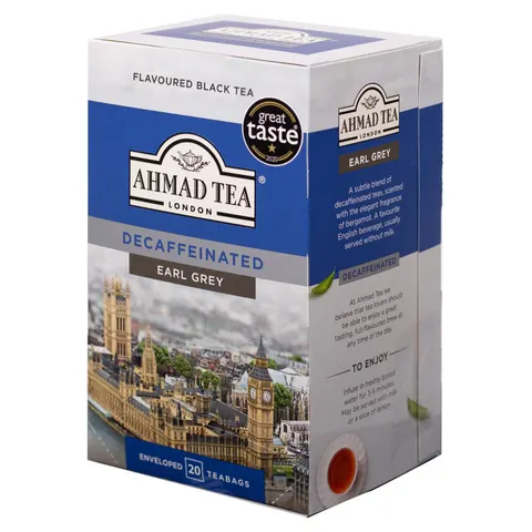 Ahmad Decaffeinated Earl Grey Tea 20 torebek po 2g EX20 kopertowana