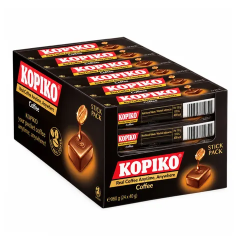 Zestaw 24x Kopiko Dropsy Cukierki Kawowe Coffee 40g (display)
