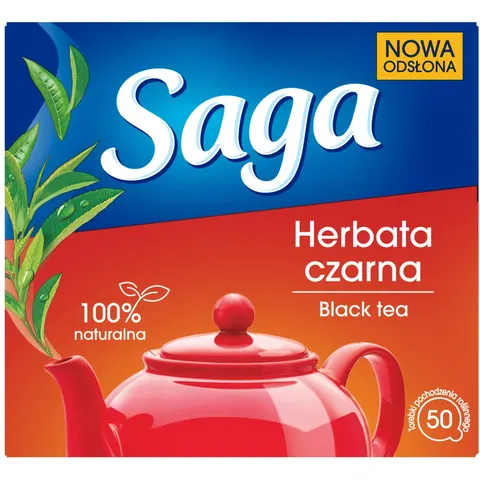 Saga Black Tea 50 torebek herbata czarna ekspresowa