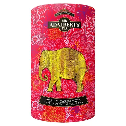 Adalbert'S Tea Rose & Cardamon, Ceylon Premium Black Tea 100g Herbata liściasta w puszce tekturowej