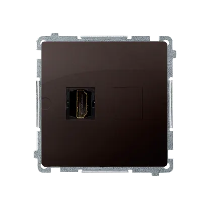 Gniazdo HDMI pojedyncze czekoladowy mat, metalizowany BMGHDMI.01/47