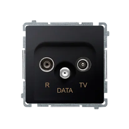 Gniazdo antenowe R-TV-DATA tłum.:10dB grafit mat, metalizowany BMAD.01/28