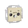 Gniazdo antenowe R-TV-DATA tłum.:10dB beżowy 1591048-031