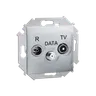 Gniazdo antenowe R-TV-DATA tłum.:10dB aluminiowy, metalizowany 1591048-026