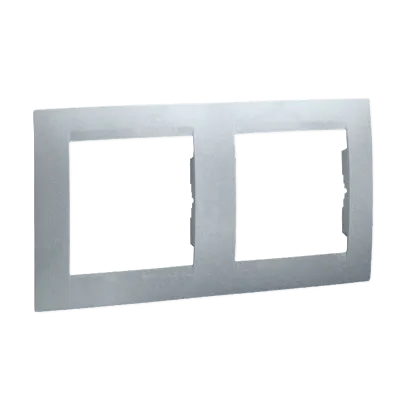 Ramka 2- krotna aluminiowy, metalizowany 1501620-026