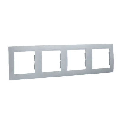 Ramka 4- krotna aluminiowy, metalizowany 1501640-026