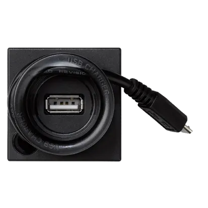 Ładowarka USB K45 USB-A + micro USB 5V DC 2A 45×45mm szary grafit K126A/14