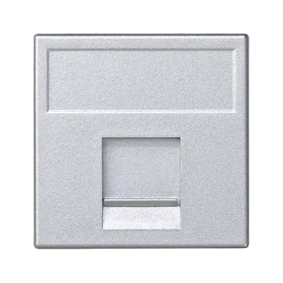 Plakietka teleinformatyczna K45 keystone pojedyncza płaska uniwersalna z osłoną 45×45mm aluminium K76/8