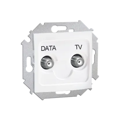 Gniazdo antenowe TV-DATA tłum.:5dB biały 1591049-030