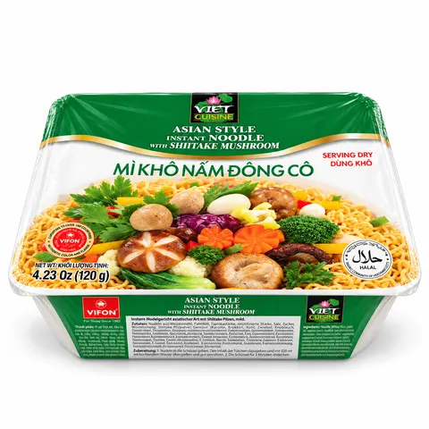 Danie Instant VIFON Asian Style Mushroom 120 g Makaron Pszenny z Grzybami Shiitake i Mun