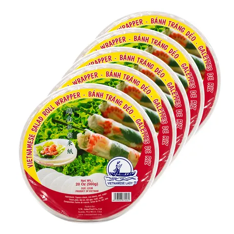 Papier Ryżowy VIETNAMESE LADY 22 cm 5x560 g Okrągły do Sajgonek Spring Rolls