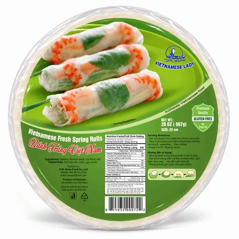 Papier Ryżowy VIETNAMESE LADY 22 cm 567 g Okrągły do Sajgonek Spring Rolls